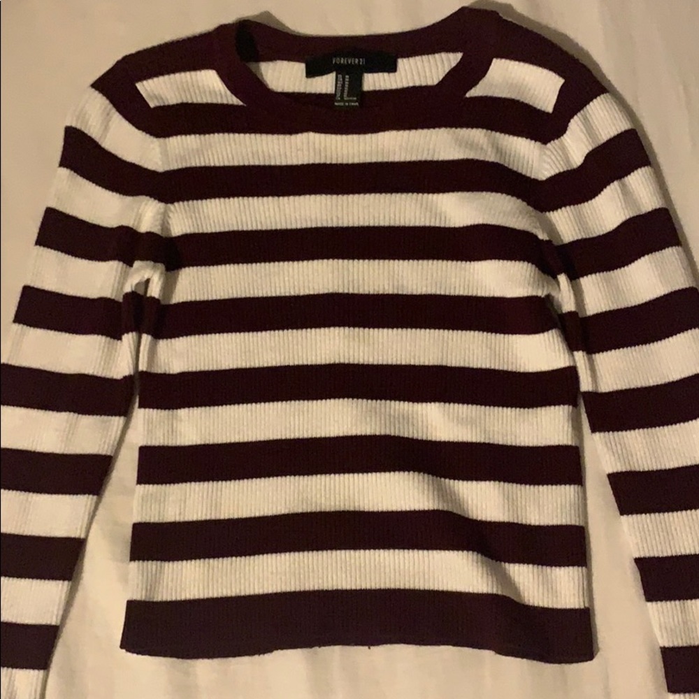 Maroon Striped Long Sleeve